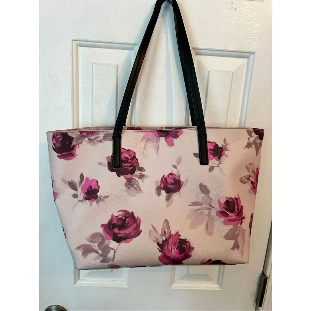 Kate Spade New York Hawthorne Lane Pink Roses Ryan Tote Purse Bag